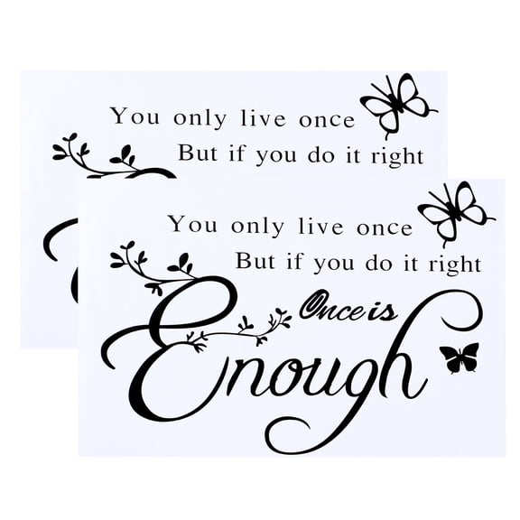 2-Pack Inspirational Quote Wall Stickers - English Letters Design for Creative Home Living Room Decoration - Easy DIY Decal Application
