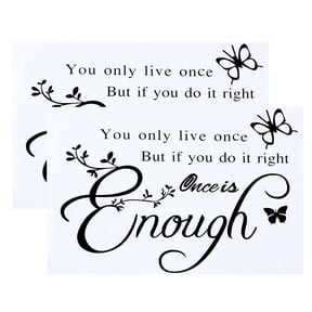 2-Pack Inspirational Quote Wall Stickers - English Letters Design for Creative Home Living Room Decoration - Easy DIY Decal Application
