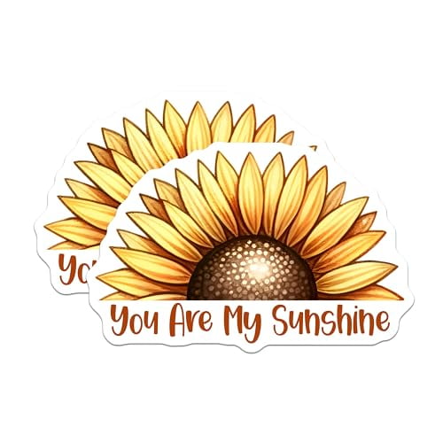 (2 Pack) Inspirational Sunflower Magnets - You are My Sunshine - Motivational Home Decor - 5" On Longest Side - for Cars, Fridges, Toolboxes - Made in USA - MAG7985