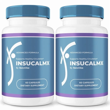 (2 Pack) Insucalmx Capsules - Official Insu Calmx Pills to Maintain Overall Health, All Natural Blood Formula For Healthy and Stable Levels, Insu Calm X Review (120 Capsules)