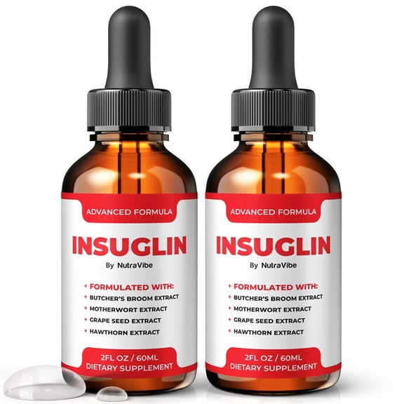 (2 Pack) Insuglin Drops  Daily Liquid Formula with a Clean, Natural Blend to Support Natural Flow, Balanced Levels & Healthy Circulation | Convenient for Consistent Use (60 Servings)