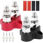 2-Pack Insulated Terminals Red & Black, 200A, for Car & Boat Battery Connections