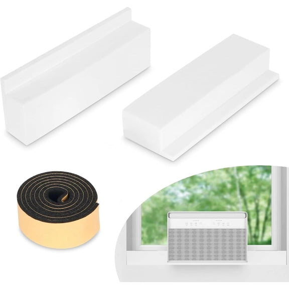 2 Pack Insulation Foam Block, for Window Air Conditioner Units with U-Shape Foam