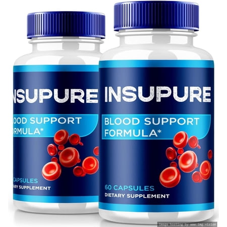 (2 Pack) Insupure Capsules, Official Insu Pure Blood Support Supplement, All Natural Formula For Stable Levels & Healthier Lifestyle, Premium Insu-pure Pastillas Reviews (120 Capsules)