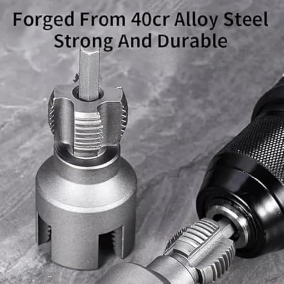 2-Pack Integrated Internal & External Pipe Threading Tool for 3/4" PVC Pipe, Electric Drill Compatible Pipe Threader Kit