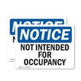 thumbnail image 1 of (2 Pack) Not Intended For Occupancy OSHA Notice Sign 10 Inch X 7 Inch Vinyl Label Decal Sticker Weather Resistant, UV Protected for Workplace, Business, and Construction Site, Made in the USA, 1 of 7
