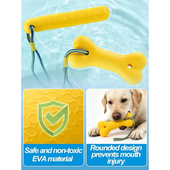 2 Pack Interactive Dog Pool Toys - Water Floating Toys for Medium and Large Dogs, Fetch Training Bouncy Balls for Lake Beach Pets