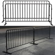 2 Pack Interlocking Steel Barricade,8.5 Ft Metal Interlocking Barricade with Bridge Feet, Barricades Metal Interlocking Steel Barricade, Metal Fence for Road Isolation