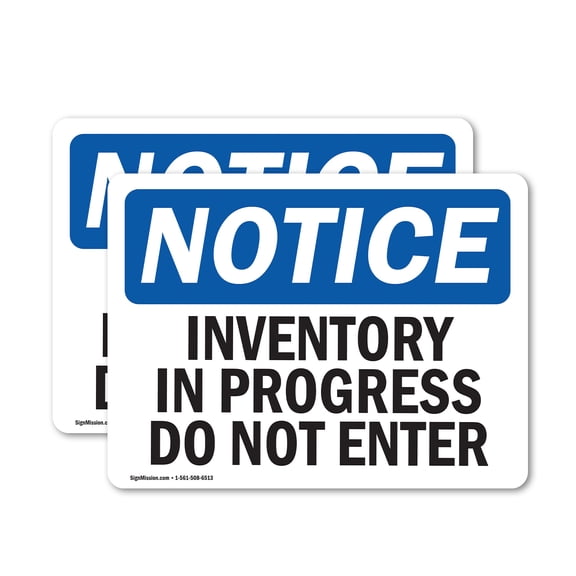 (2 Pack) Inventory In Progress Do Not Enter OSHA Notice Sign 5 Inch X 3.5 Inch Vinyl Label Decal Sticker Weather Resistant, UV Protected for Workplace, Business, and Construction Site,
