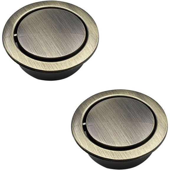 2-Pack Invisible Concealed Cabinet Drawer Door Handle Pull Knobs Recessed Grip Handles (Bronze)