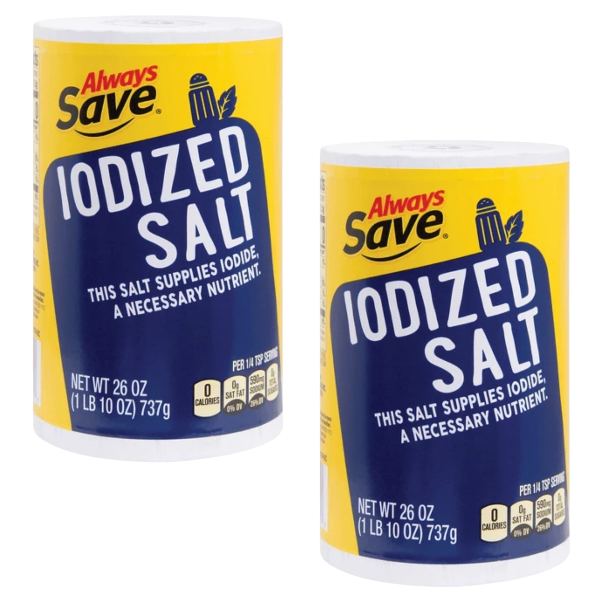 ( 2 Pack ) Iodized Salt 26 Oz
