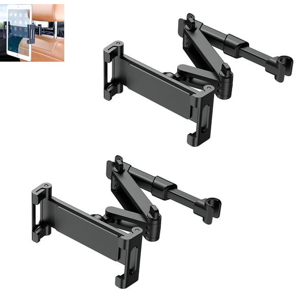 2 Pack Ipad Holder for car Backseat, Headrest Mount for 5.3-10.9" iPads/Phones, Car Tablet Holder with 360° Adjustable Rotating, Upgraded iPad Mount, Road Trip Essentials