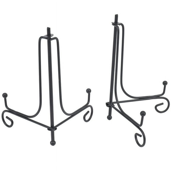 (2 Pack)Iron Display Stand, Easel Plate Display Photo Holder Stand, Displays Picture Frames, Cookbooks, Decorative Plates, Tablets And Art 5 Inch