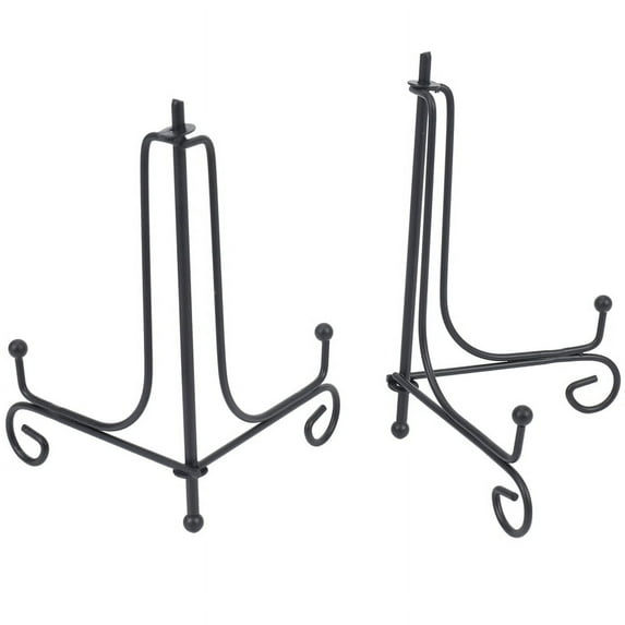 (2 Pack)Iron Display Stand, Easel Plate Display Photo Holder Stand, Displays Picture Frames, Cookbooks, Decorative Plates, Tablets And Art 5 Inch