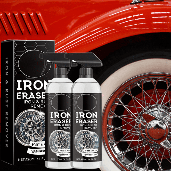 2-Pack Iron Eraser, Iron Eraser Irons and Rust Remover, Powder Remover Spray for Car Wheels and Paint Fast Acting Rust and Brake Dust Removers, for Automotive Surface