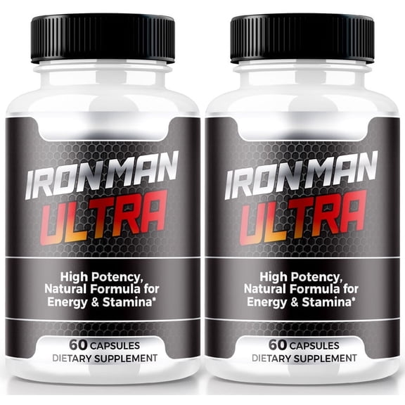 (2 Pack) Iron Man Ultra Supplement, The Ultimate Performance Formula, Ironman Ultra Capsules, All Natural Daily Nutrition for Health and Fitness, IronmanUltra Pills Reviews (120 Capsules)