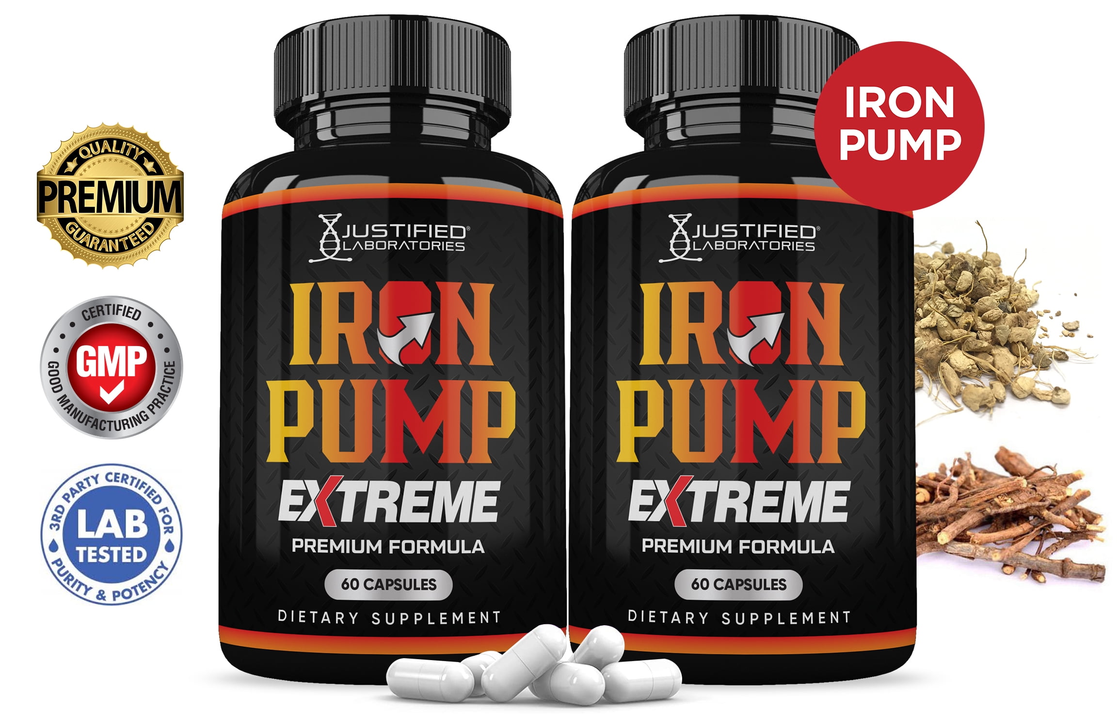 (2 Pack) Iron Pump Extreme 1600MG Advanced Men's Health Formula 120 Capsules