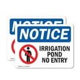 thumbnail image 1 of (2 Pack) Irrigation Pond No Entry Sign, 1 of 7