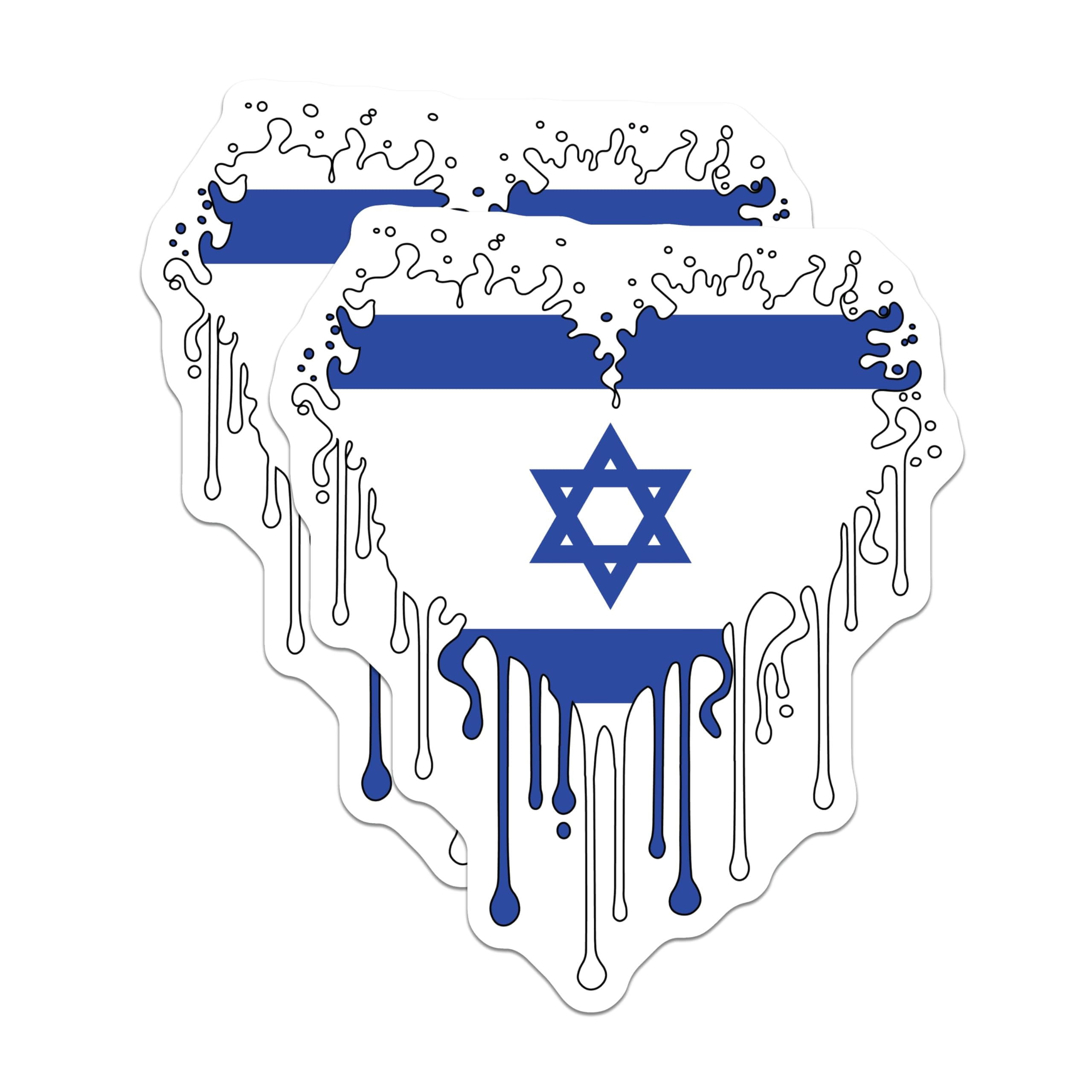(2 Pack) Israel Flag Stickers - Dripping Flag - Israeli Pride - 5
