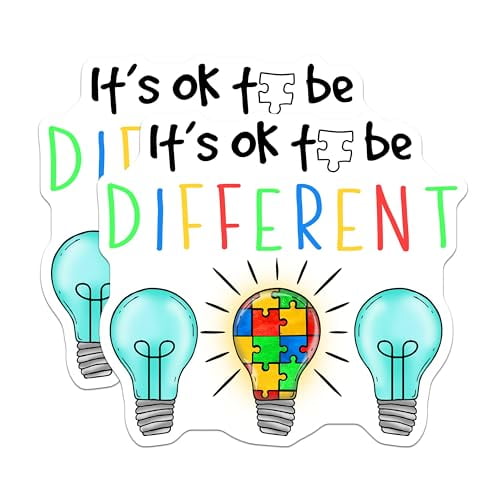 (2 Pack) It's Okay to Be Different Magnets Magnets - 5" On Longest Side - Made in USA - Sticks to Refrigerators & Metal Surfaces - MAG8524