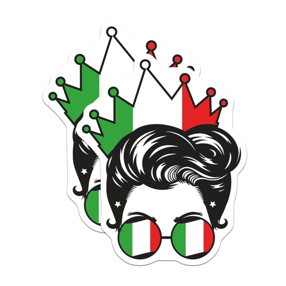 (2 Pack) Italian King Magnets - Italy Flag Shades - Quirky Decorative Magnet - 5" On Longest Side - Premium Magnet - for Cars, Refrigerators, Toolboxes, Lockers - Made in USA - MAG18318