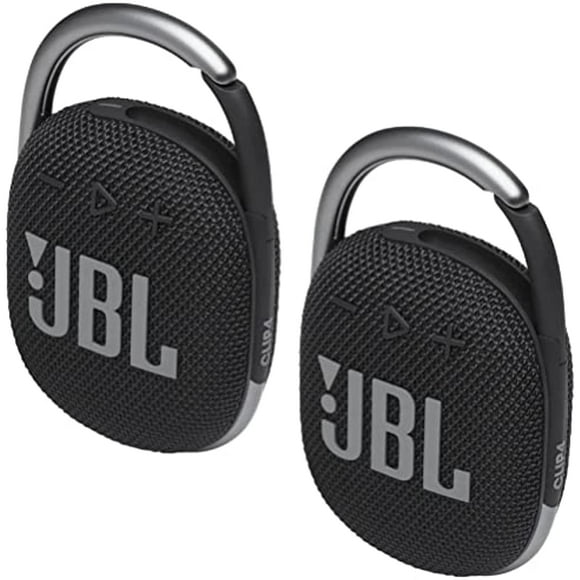 2 Pack JBL Clip 4 Waterproof Wireless Audio Bluetooth Speaker Bundle (Black)
