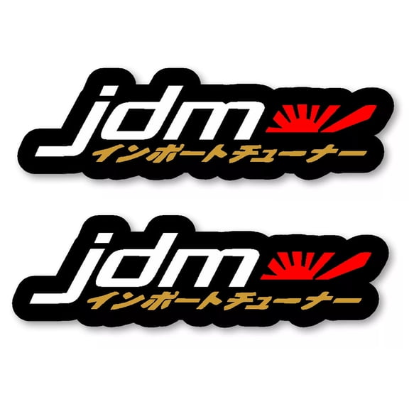2 Pack - JDM Rising Sun Kanji Flag Drifting Racing Auto Window Bumper Decal Sticker 5" Inches Long Side