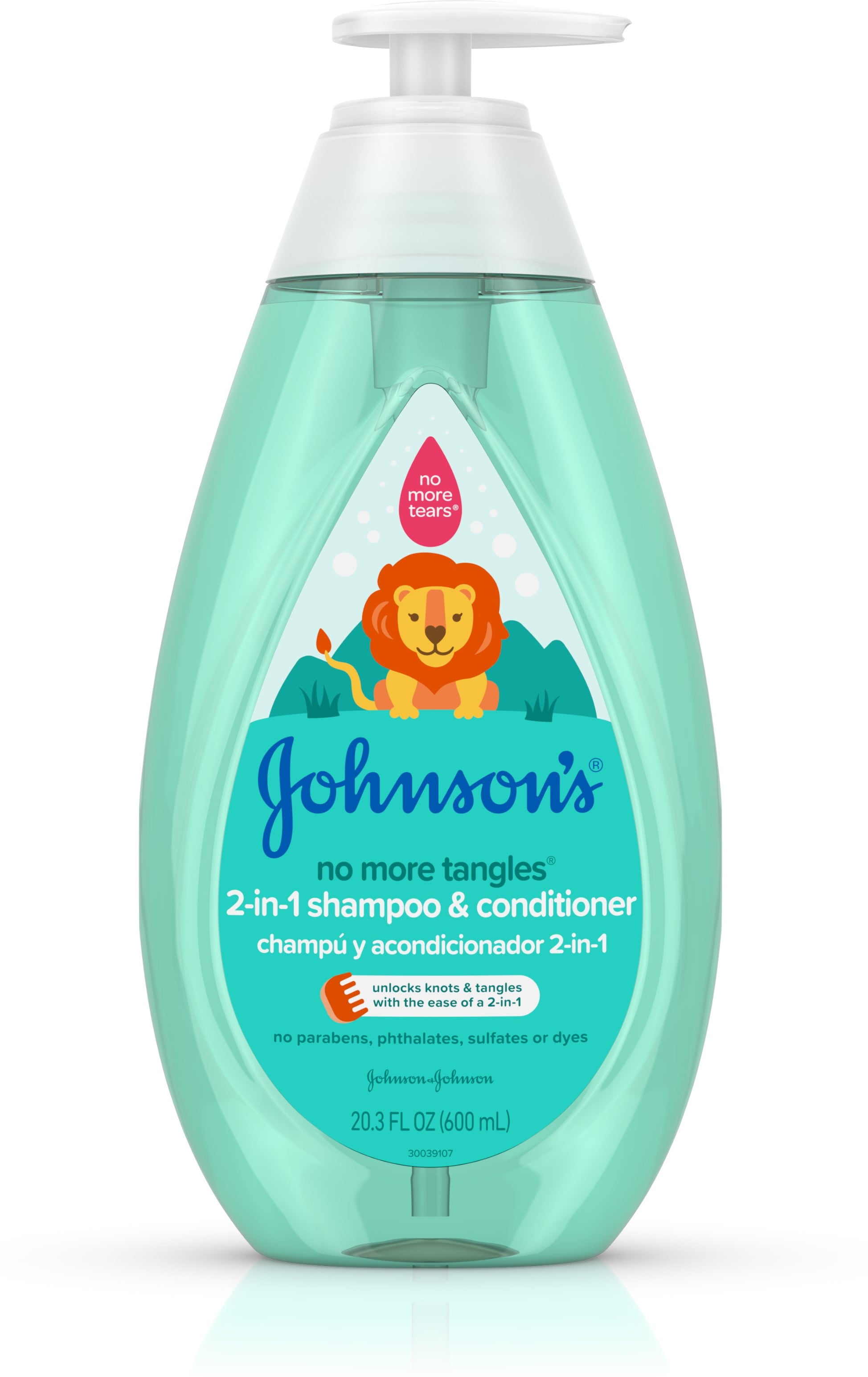 2 Pack JOHNSON'S Tear Free Detangling 2 in 1 Toddler & kids Shampoo