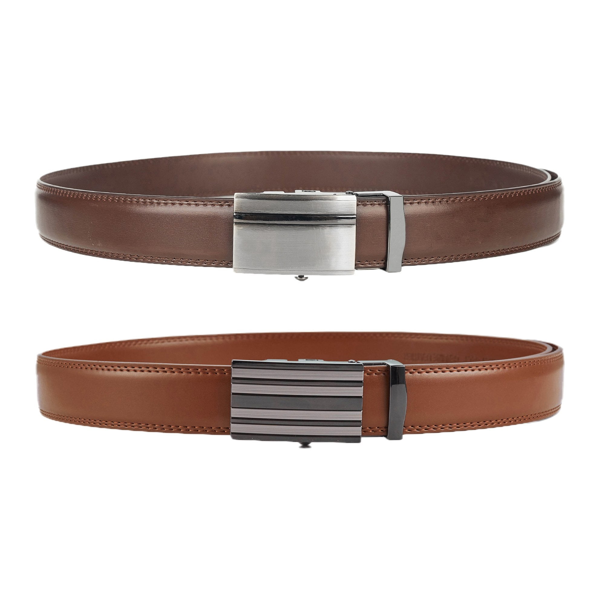 Marino Men&rsquo;s Genuine Leather Ratchet Dress Belt With Automatic Buckle, Enclosed In An Elegant