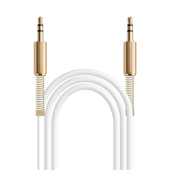 2-Pack JacobsParts 3ft Aux Cable 3.5mm 1/8" Male to Male Stereo Auxiliary Audio Cord (White)