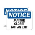 thumbnail image 1 of (2 Pack) Janitor Closet Not An Exit OSHA Notice Sign 14 Inch X 10 Inch Vinyl Label Decal Sticker Weather Resistant, UV Protected for Workplace, Business, and Construction Site, Made in, 1 of 7