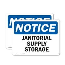 (2 Pack) Janitorial Supply Storage OSHA Notice Sign 10 Inch X 7 Inch Indoor / Outdoor Rust-Free Aluminum Metal Signs for Workplace, Workshop, and Construction Site, Made in the USA