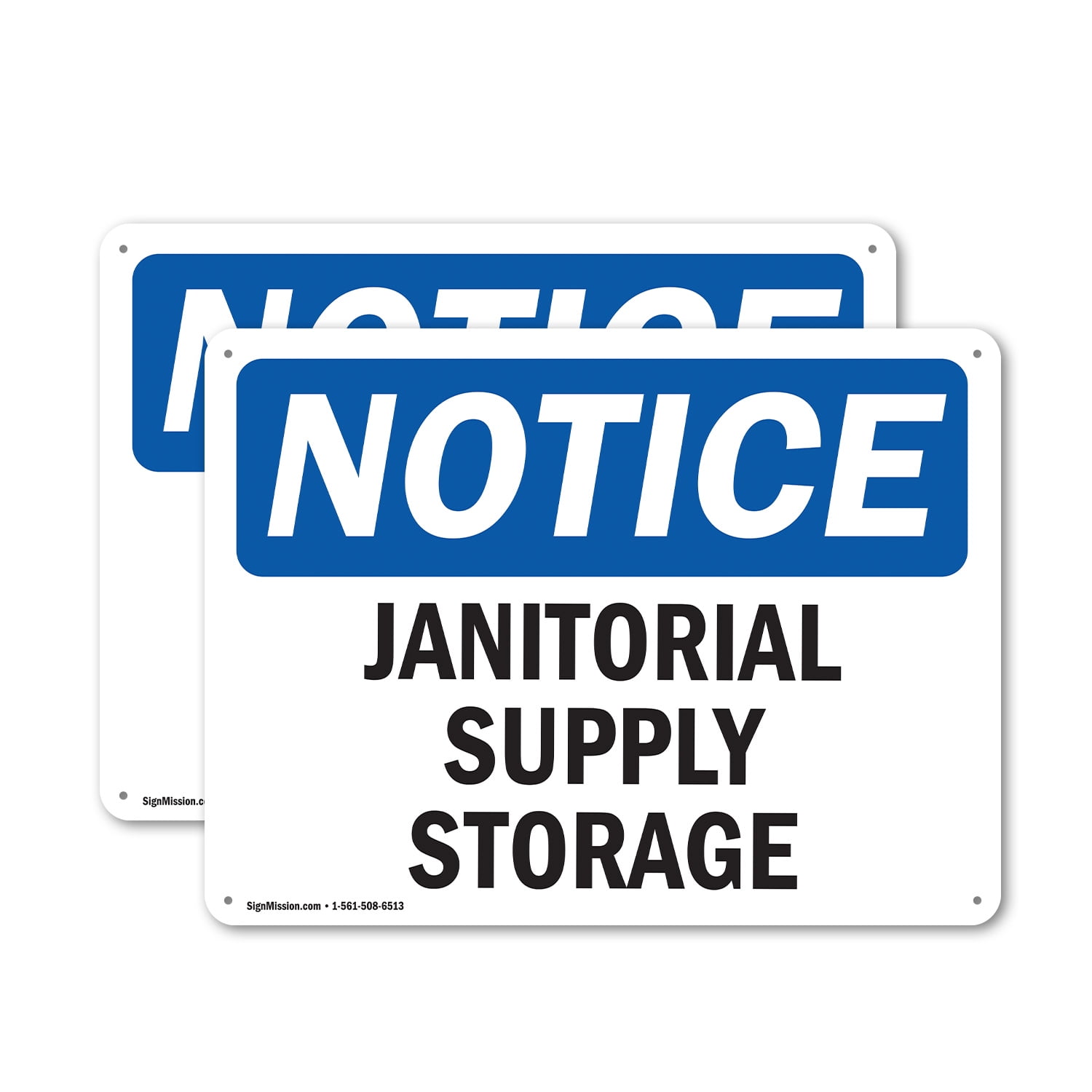 (2 Pack) Janitorial Supply Storage OSHA Notice Sign 14 Inch X 10 Inch