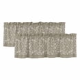 thumbnail image 1 of 2 Pack Japanese Valances for Windows Bedroom Living Room Window Treatments, Grey Simple Traditional Flowers Leaves Pattern Rod Pocket Valance Drapes Short Kitchen Curtains Over Sink 60"x18", 1 of 8
