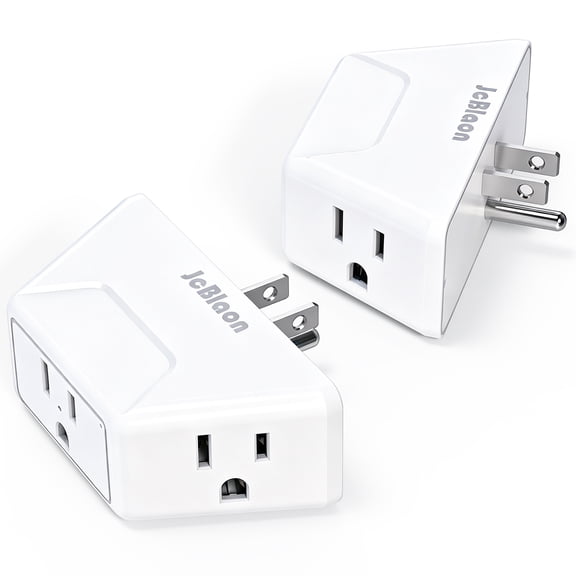 2 Pack JcBlaon White Multi Plug Outlet Extender Electrical Wall Splitter