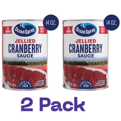 2-Pack Jellied Cranberry Sauce, Canned Side Dish, 14 oz Can