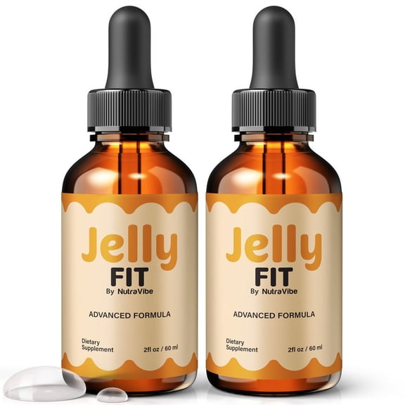 (2 Pack) Jelly Fit  Natural Daily Liquid Formula Designed to Align with Fitness Goals, Support an Active Lifestyle & Body Balance | Just a Few Drops for a Fit-Focused Routine (60 Servings)