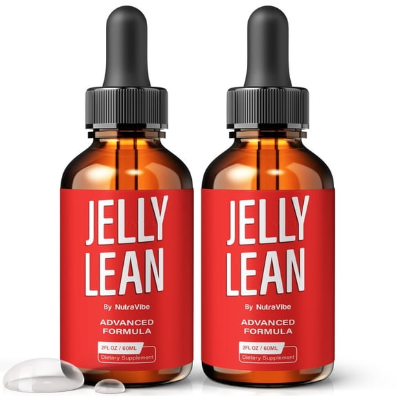 (2 Pack) Jelly Lean Natural Daily Liquid Formula Designed to Align with Fitness Goals, Support an Active Lifestyle & Body Balance | Just a Few Drops for a Fit-Focused Routine (60 Servings)