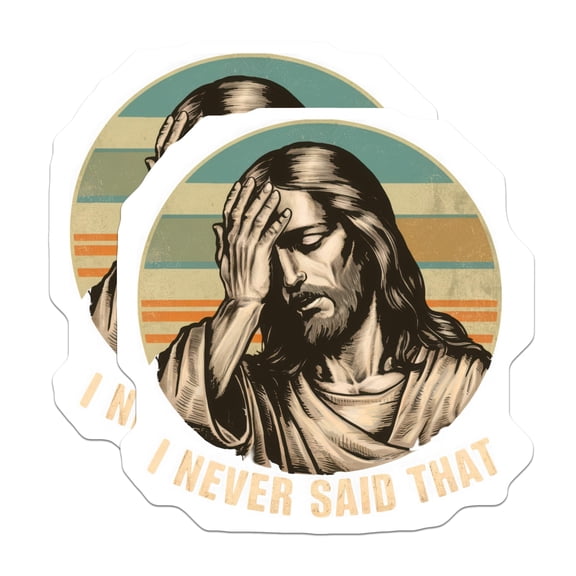 (2 Pack) Jesus I Never Said that Magnets - Funny Christian Humor Decor - Sarcastic Religious Meme Fridge Magnet - 5 Inches On Longest Side - Thick Durable Magnet - Made in USA - MAG28995