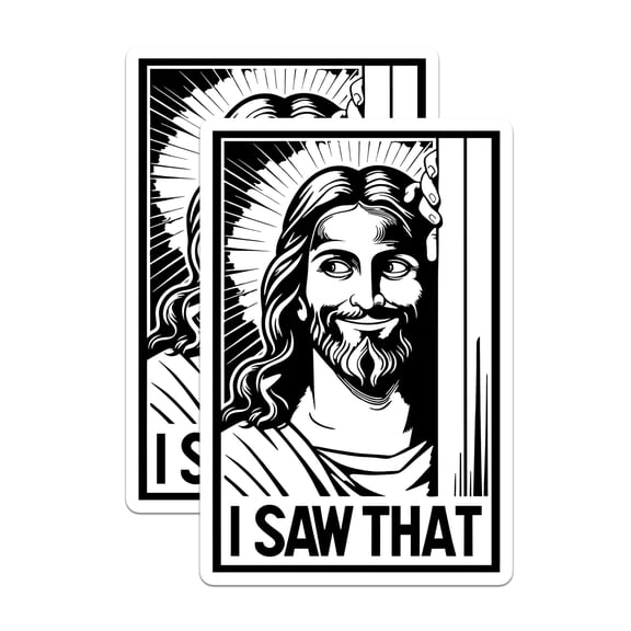 (2 Pack) Jesus I Saw that Magnets - Funny Christian Meme - Refrigerator Decor for Kitchen Locker - 5 Inches On Longest Side - Thick Durable Magnet - Made in USA - MAG30580