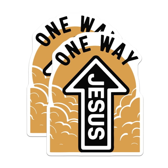 (2 Pack) Jesus One Way Magnets - Religious Arrow - Christian Decor - 5" On Longest Side - Premium Magnet - for Cars, Refrigerators, Toolboxes, Lockers - Made in USA - MAG14251