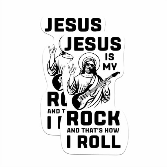 (2 Pack) Jesus is My Rock and That's How I Roll Magnets - 5 Inches On Longest Side - Premium Magnet - for Cars, Refrigerators, Toolboxes - Made in USA - MAG2195