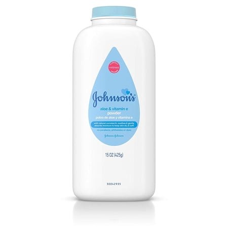 Johnson's Aloe Vitamin E Baby Powder 15 oz,Pack of 2