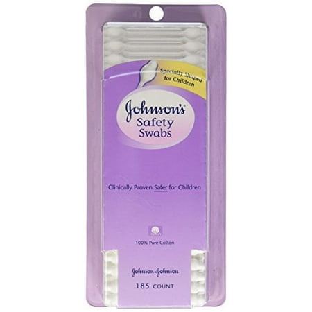 2 Pack Johnson's Safety Swabs 100% Cotton 185 Swabs Each