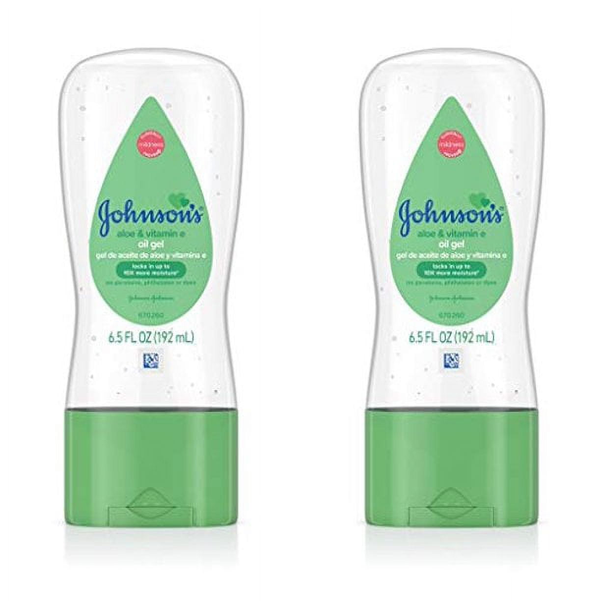 2 Pack Johnsons Baby Oil Gel Aloe Vitamin E 6.5 Ounce 192ml