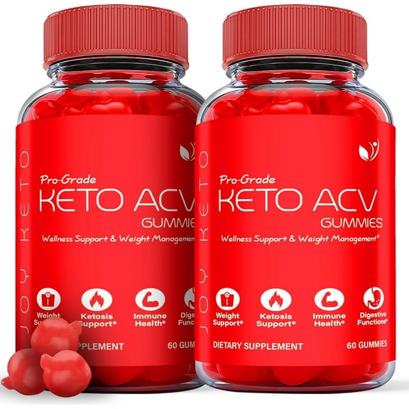 (2 Pack) Joy Keto Pro Grade Keto ACV Gummies - Apple Cider Vinegar Supplement for Weight Loss - Energy & Focus Boosting Dietary Supplements for Weight Management & Metabolism - Fat Burn - 120 Gummies