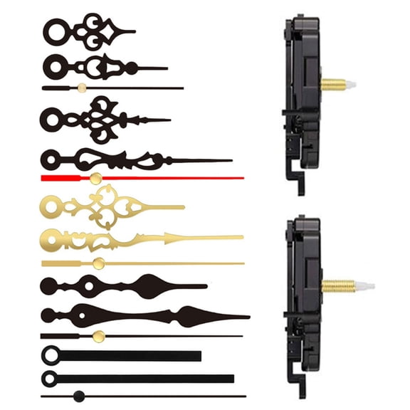 2 Pack Jump Second Pendulum Clock Mechanism Replacement Set Quartzs Clock Movement with Clock Hands for DIY Clock Repair