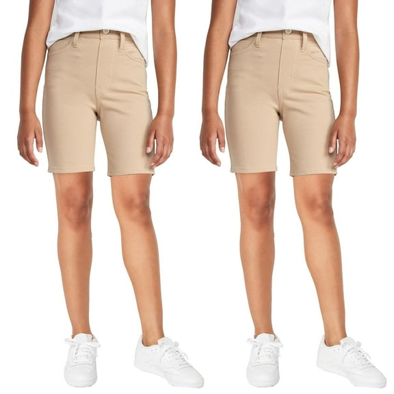 2-Pack Juniors School Uniform Super Stretch Bermuda Shorts