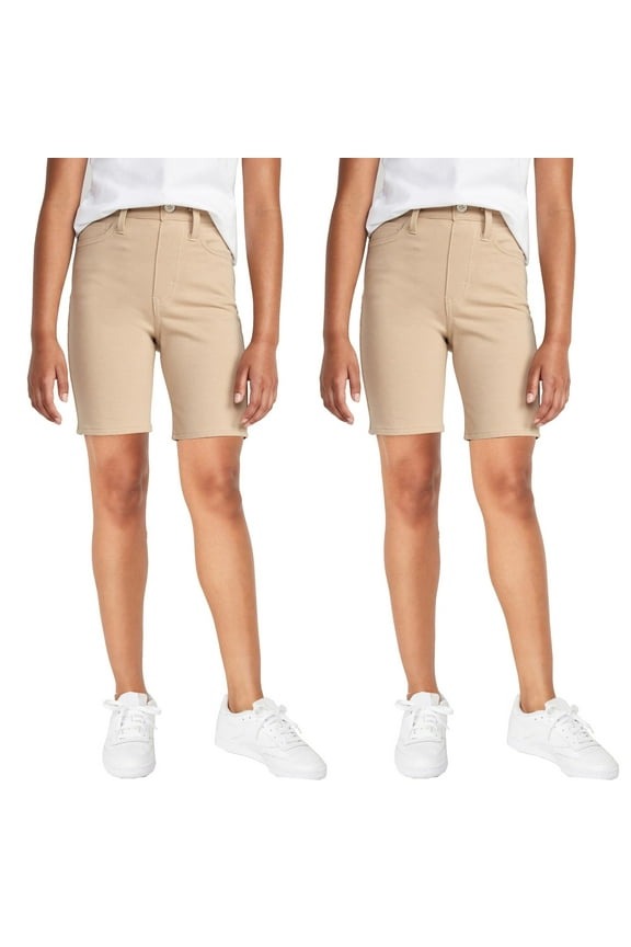 2-Pack Juniors School Uniform Super Stretch Bermuda Shorts