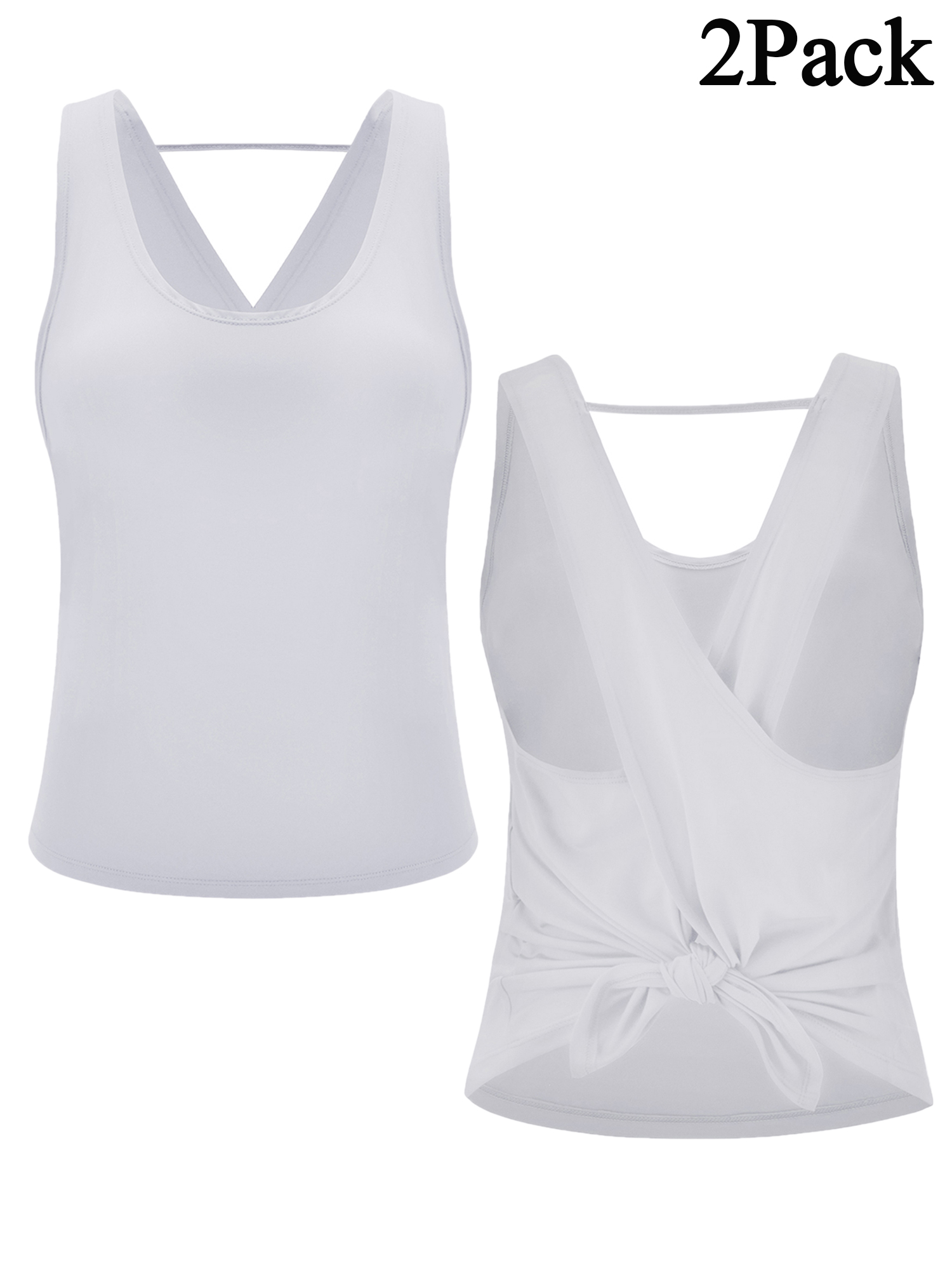 2 Pack Juniors Tank Tops Tie Back Cute Tops Yoga Running Tank Top Sleeveless Solid Color T shirts S XL Black Rose Red Gray White Walmart